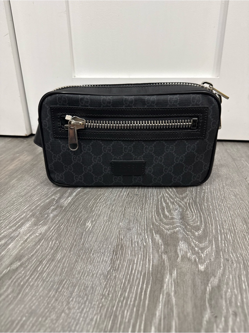 Gucci Black GG Supreme Canvas Toiletry Pouch
